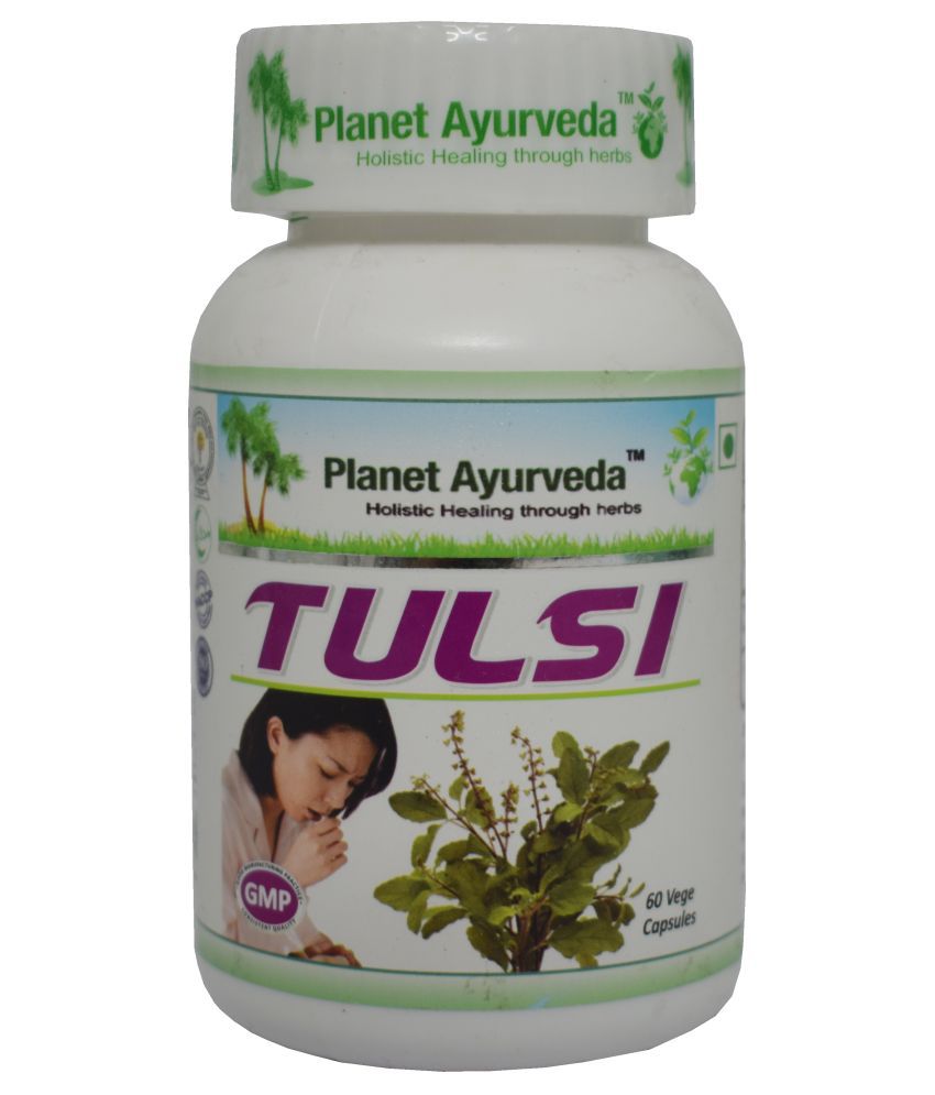 Planet Ayurveda uztura bagātinātājs Tulsi (Svētais baziliks), 60kaps.