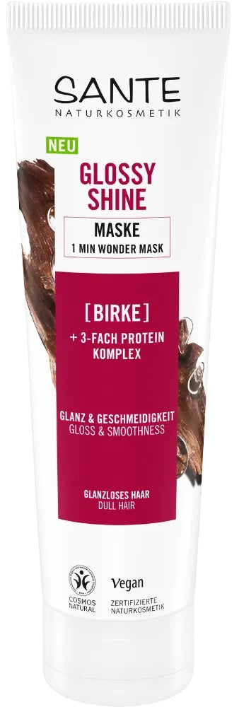 Sante Hair matu maska ar bērza lapu ekstraktu spīdumu piešķiroša Glossy Shine, 150ml