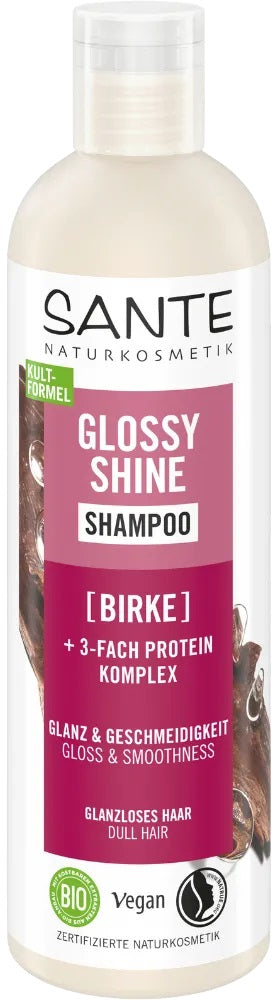 Sante Hair šampūns ar bērza lapu ekstraktu spīduma iegūšanai Glossy Shine, 250ml