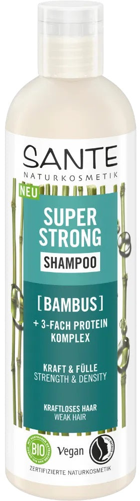 Sante Hair šampūns ar bambusa ekstraktu matu stiprināšanai Super Strong, 250ml
