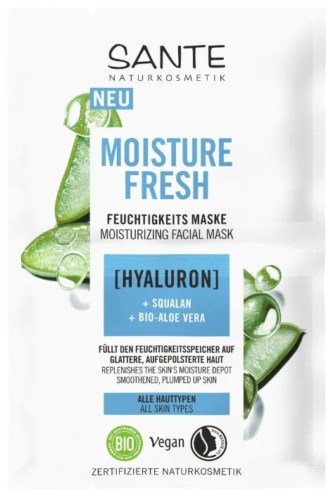 Sante Moisture Fresh mitrinoša sejas maska ar hialuronskābi, 2x4ml