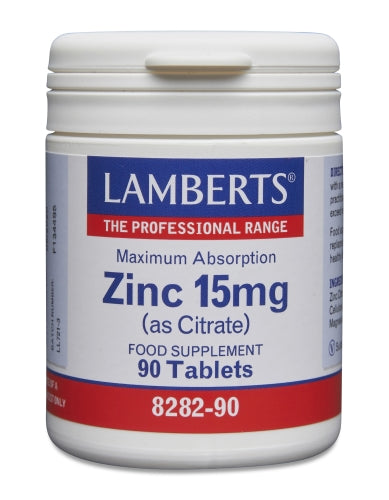 Lamberts uztura bagātinātājs Cinks (citrāts) 15mg, 90 tabl.