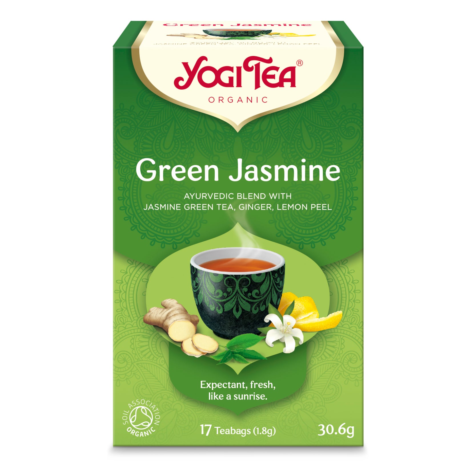 Yogi Tea BIO zaļā tēja ar jasmīnu "Green Jasmine", 17pac./30,6g