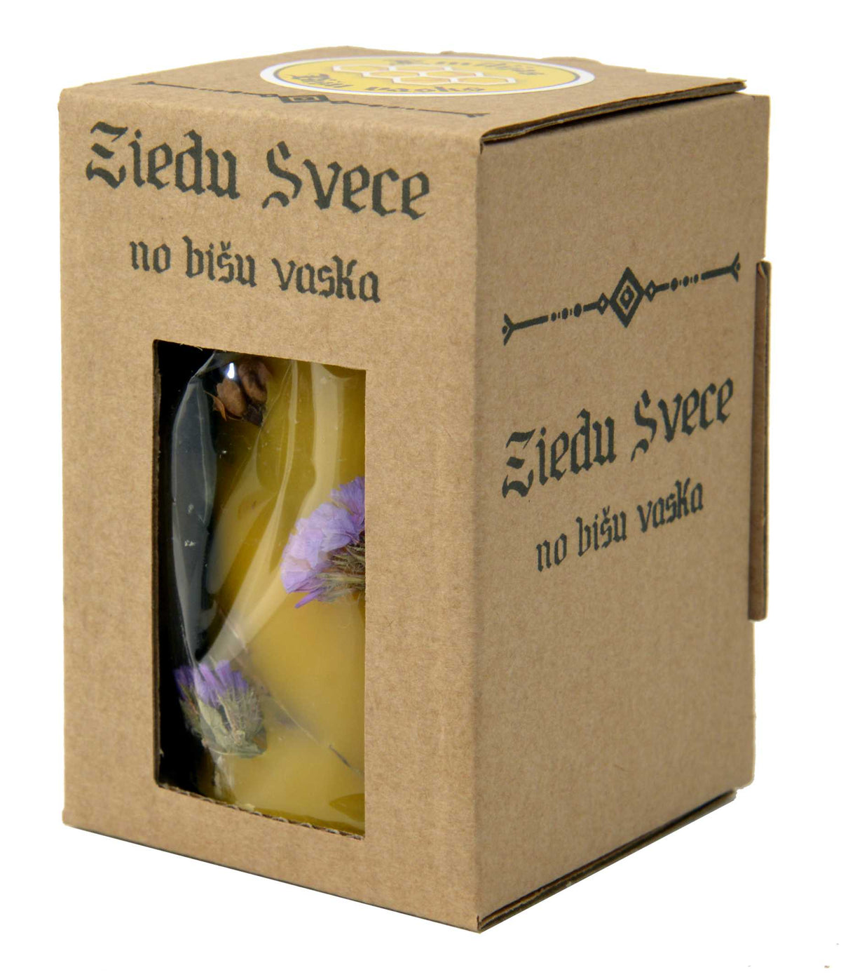 Emīlijas Bišu Vasks bišu vaska smaržu svece ar ziediem