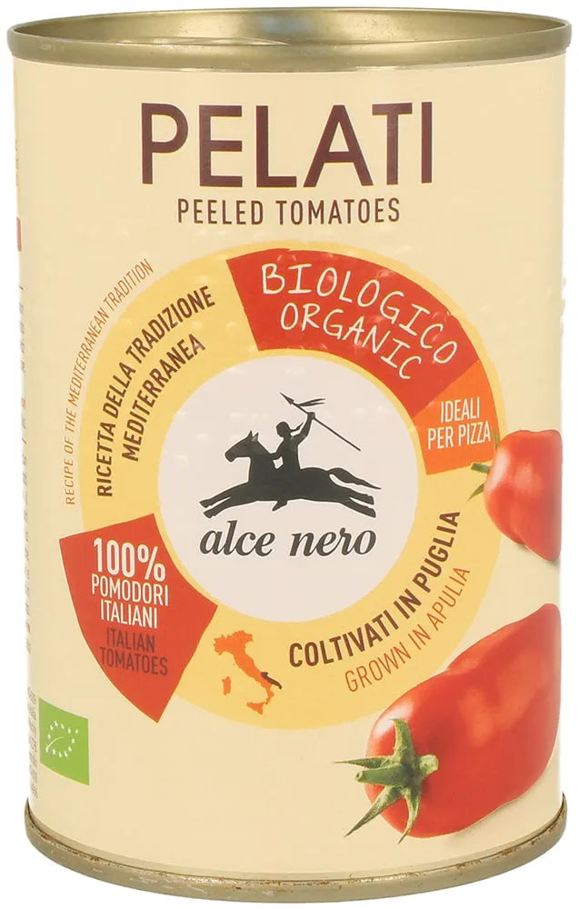 Alce Nero BIO konservēti, mizoti tomāti, 400g