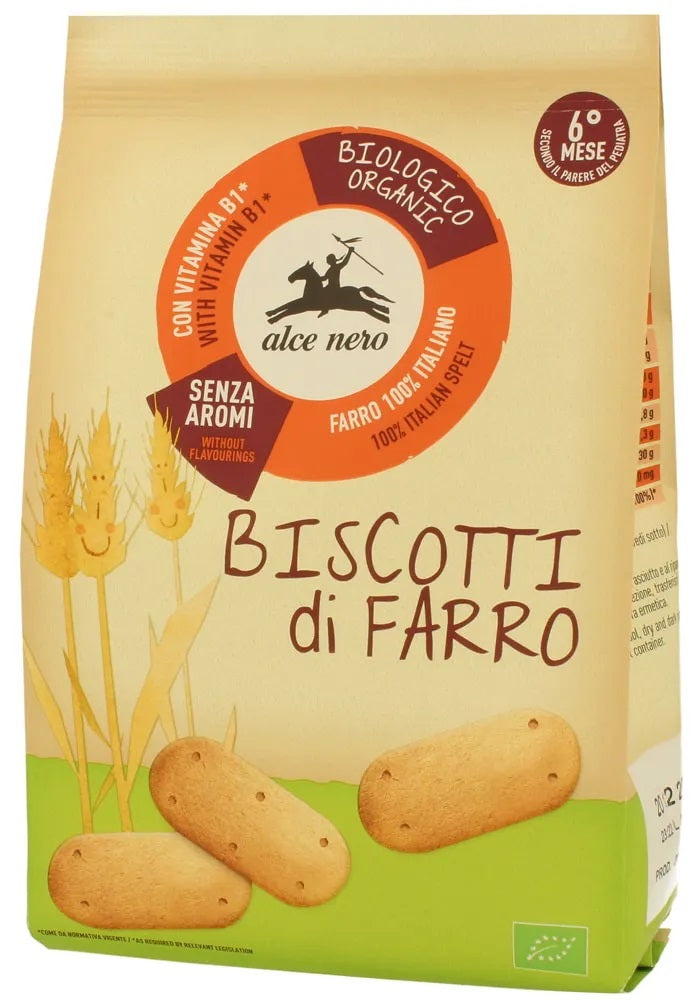 Alce Nero BIO plēkšņu kviešu cepumi zīdaiņiem no 6mēn. vecuma, 250g