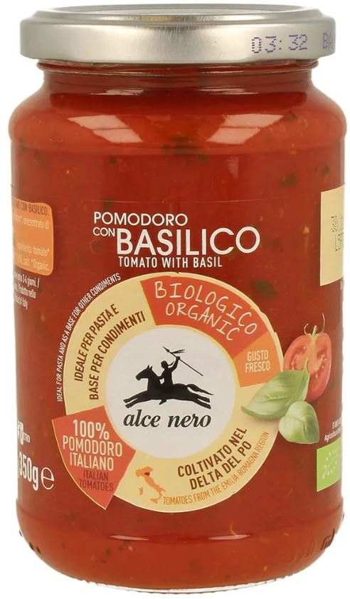 Alce Nero BIO tomātu mērce ar baziliku, 350g