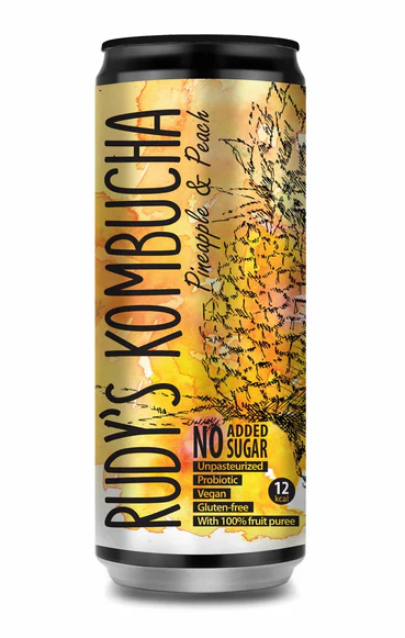 Rudy`s kombučas dzēriens Ananass & Persiks, 330ml