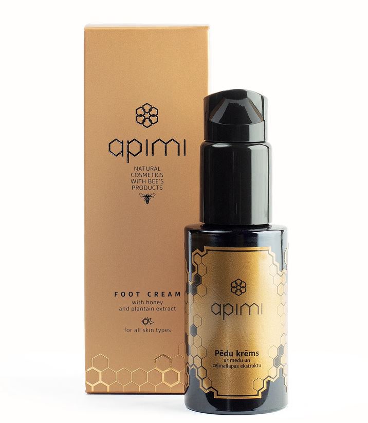 Apimi pēdu krēms ar medu un ceļmallapas ekstraktu, 50ml
