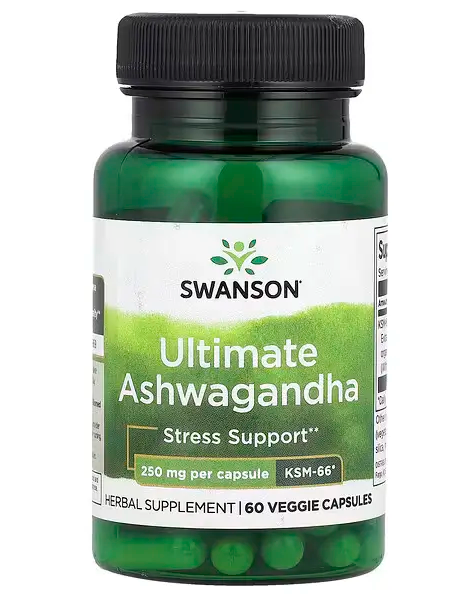 Swanson uztura bagātinātājs Ultimate Ashwagandha KSM-66 (ašvaganda) 250mg, 60 kaps.