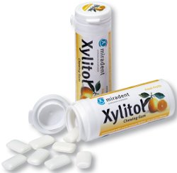 Miradent Xylitol augļu košļājamā gumija ar ksilitolu, 30gb
