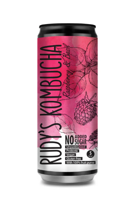 Rudy`s kombučas dzēriens Avene & Baziliks, 330ml