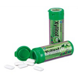 Miradent Xylitol bērnu košļājamā gumija ar ābolu garšu un ksilitolu, 30gb