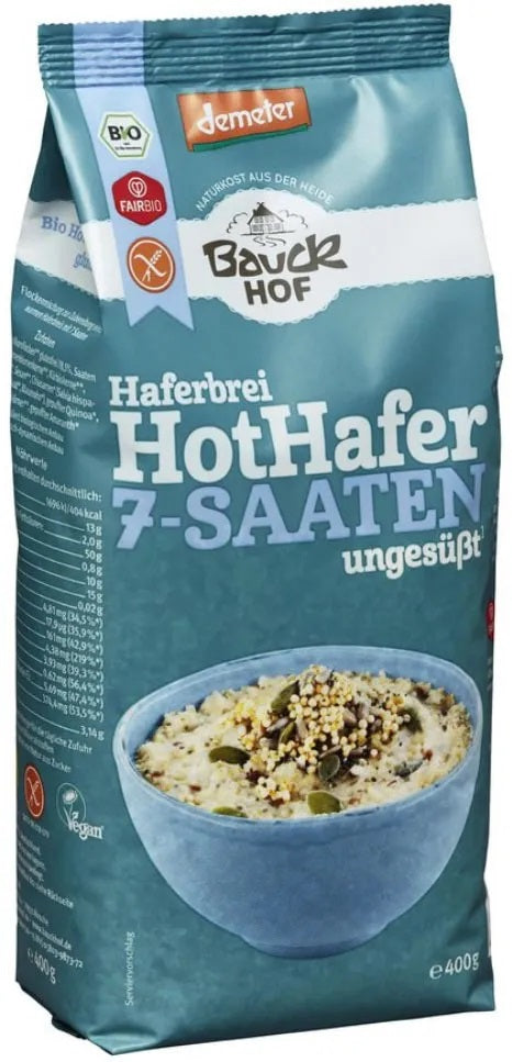 Bauckhof BIO 7 sēklu un auzu pārslu putra bezglutēna, 400g