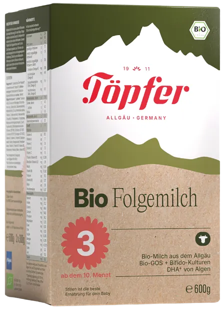 Topfer BIO 3 turpinājuma piena maisījums zīdaiņiem, no 10 mēn. vecuma, 600g