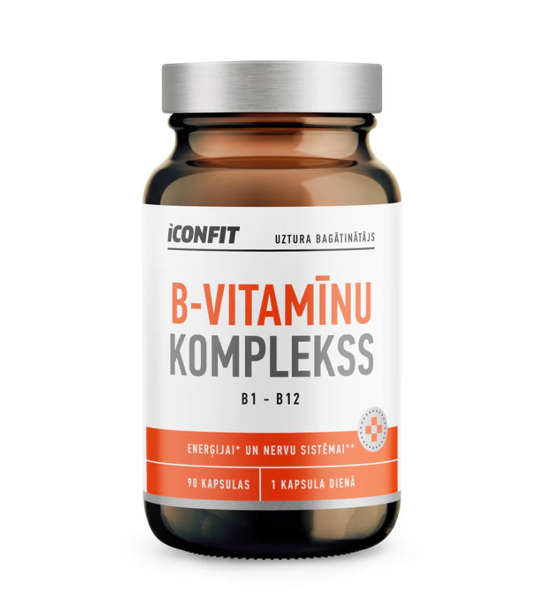 ICONFIT uztura bagātinātājs B - vitamīnu komplekss 500mg, 90 kaps.