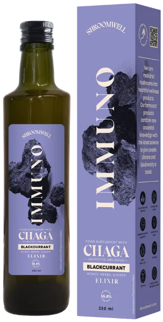 Shroomwell uztura bagātinātājs imunitātei ar čagu Immuno Elixir, 250ml