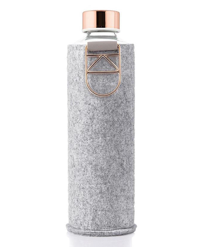 Equa Mismatch stikla ūdens pudele ar filca apvalku Rose Gold, 750ml