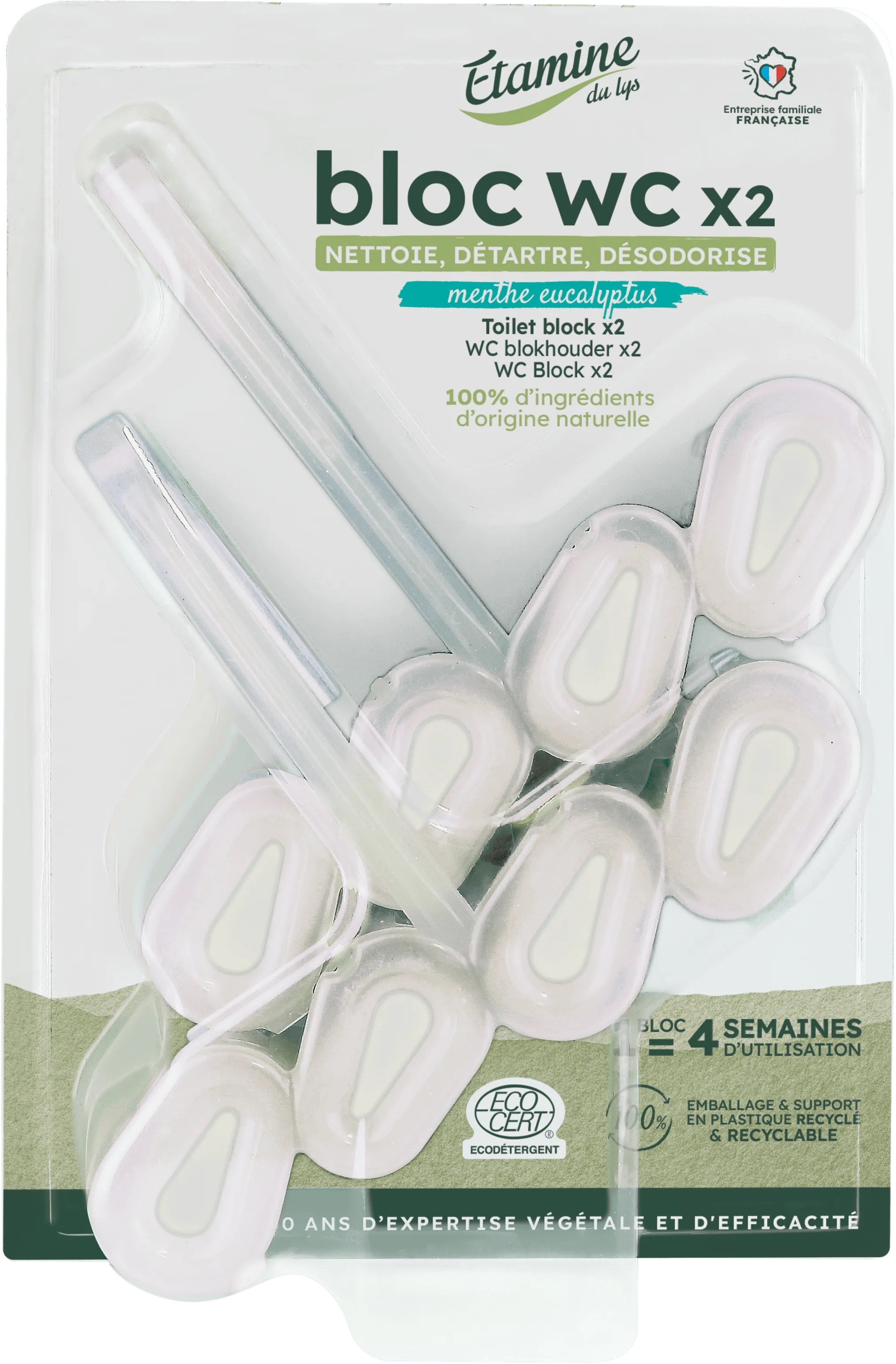 Etamine du Lys tualetes bloks ar piparmētras un eikalipta aromātu, 2 x 50g