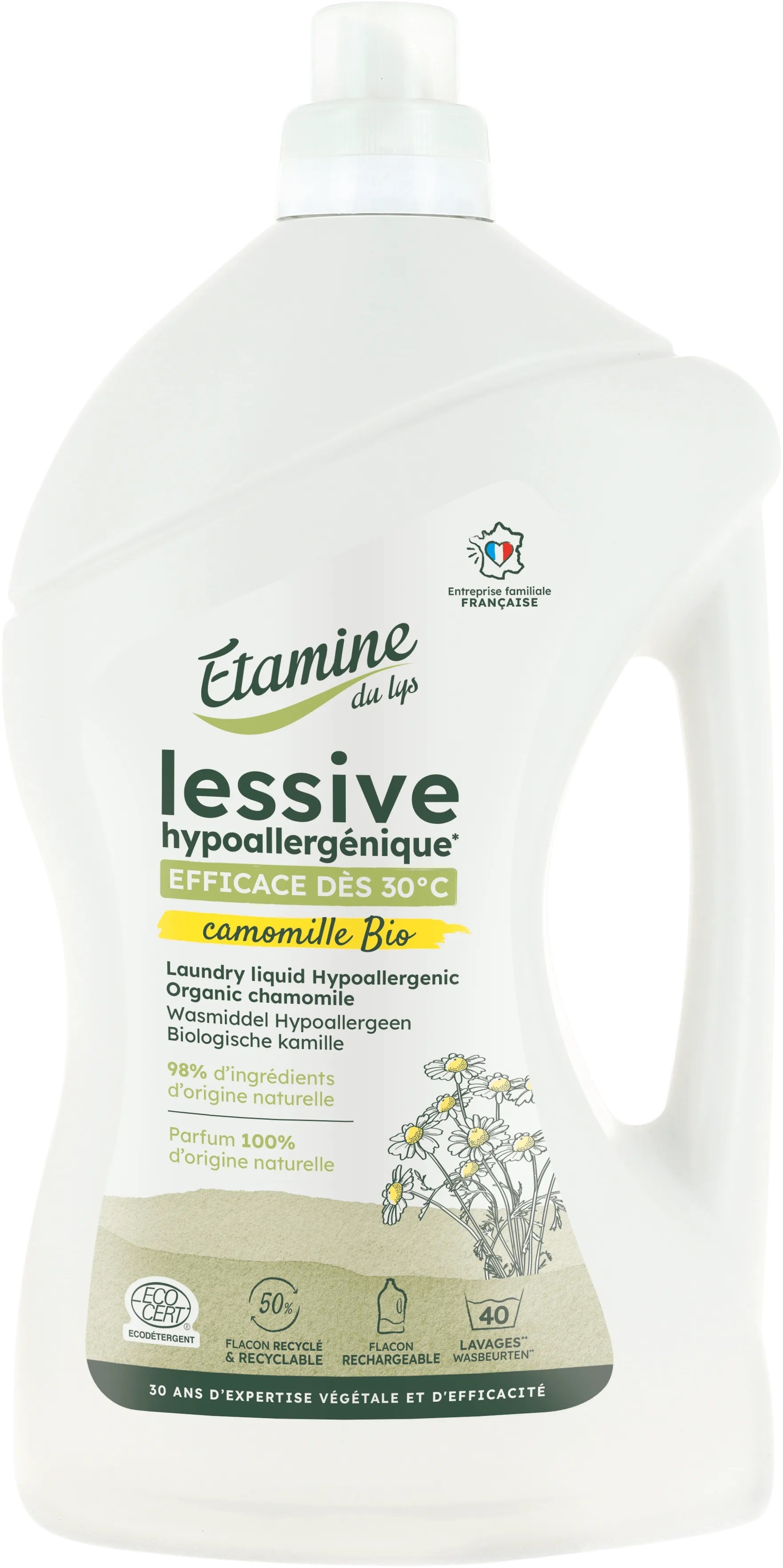 Etamine du Lys hipoalerģisks šķidrais veļas mazgāšanas līdzeklis jūtīgai ādai ar kumelīšu aromātu, 2l