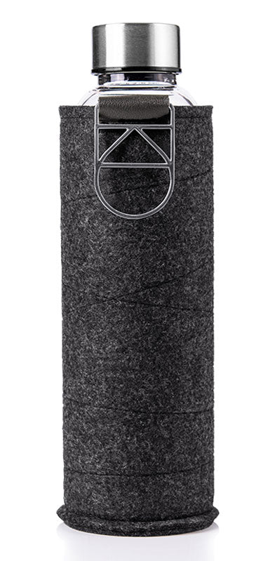Equa Mismatch stikla ūdens pudele ar filca apvalku Silver, 750ml