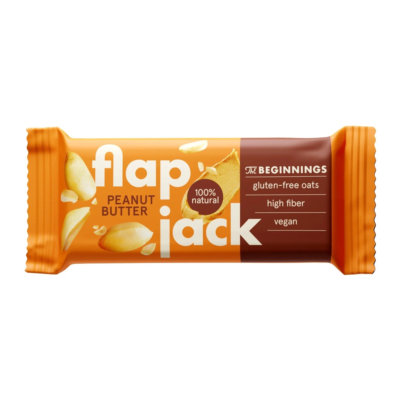 The Beginnings FlapJack bezglutēna auzu pārslu un zemesriekstu batoniņš, 60g