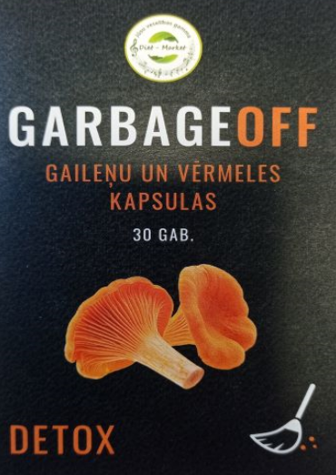 Diet Market uztura bagātinātājs Gaileņu un vērmeles kapsulas GARBAGEOFF, 30kaps.