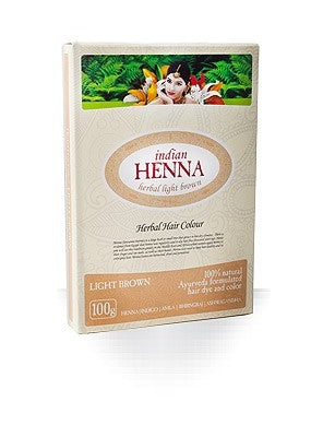 Indian Henna matu krāsa Light brown (gaiši brūns), 100g
