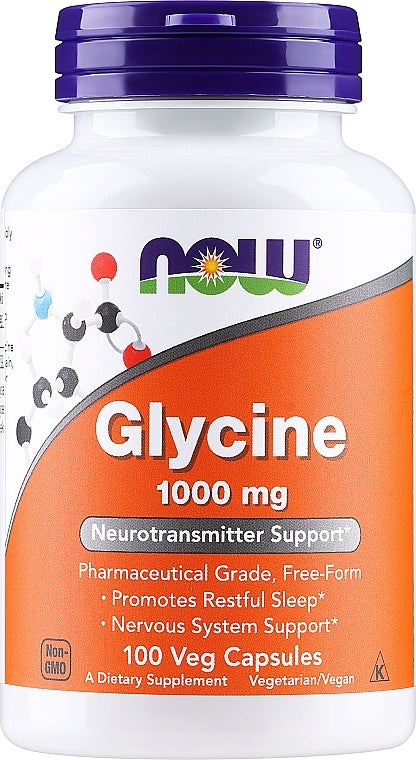 NOW Foods uztura bagātinātājs Glicīns (glycine) 1000mg, 100 kaps.