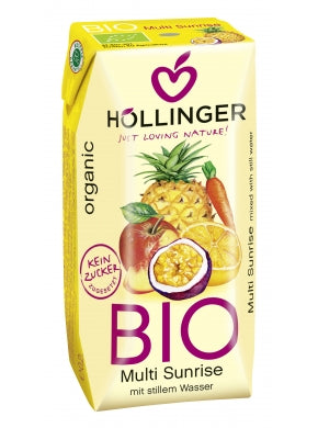 Hollinger BIO negāzēts multaugļu sulas dzēriens "Multi Sunrise", 0,2l