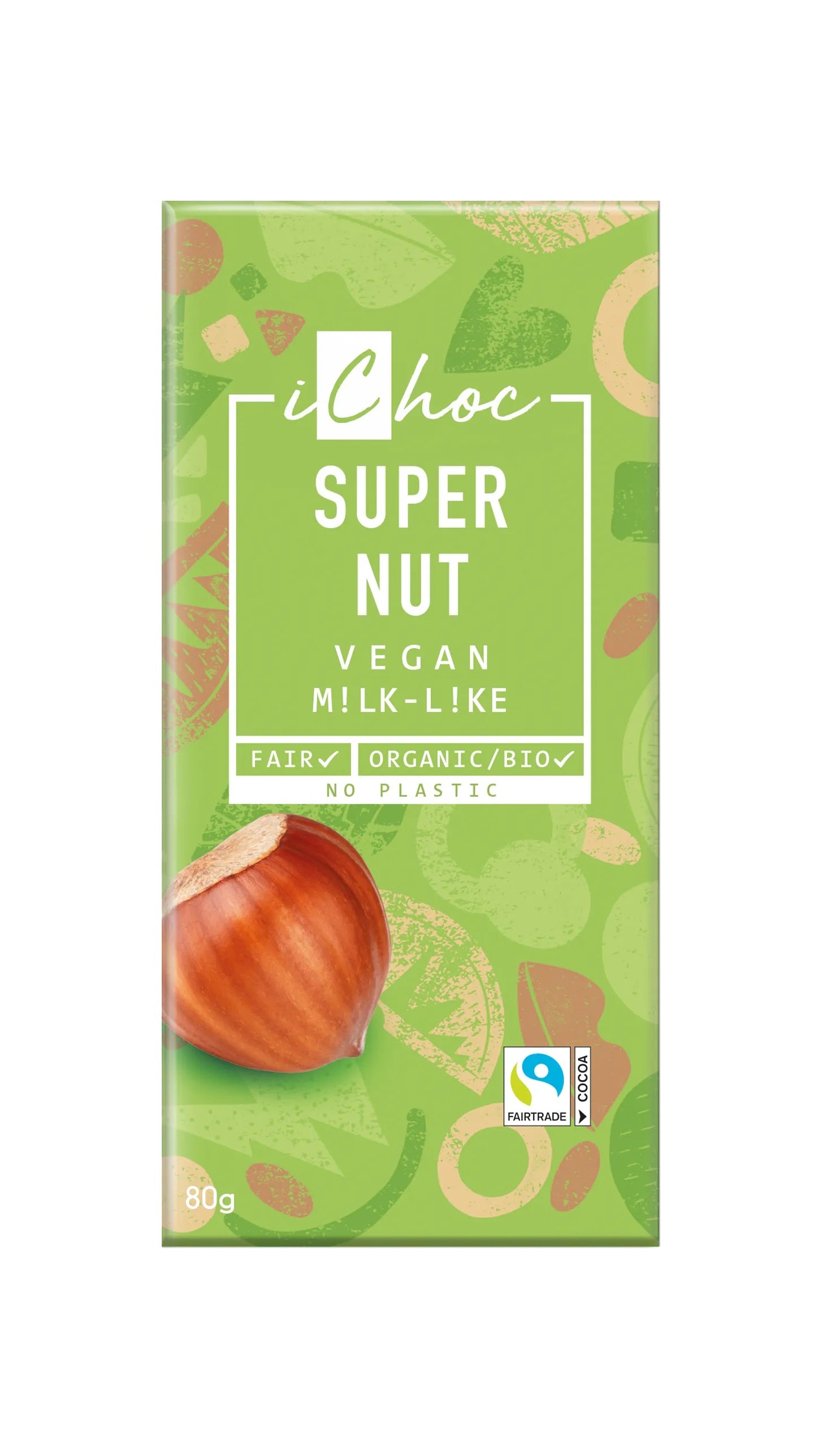 Vivani iChoc BIO vegānā šokolāde ar lazdu riekstiem Super Nut, 80g