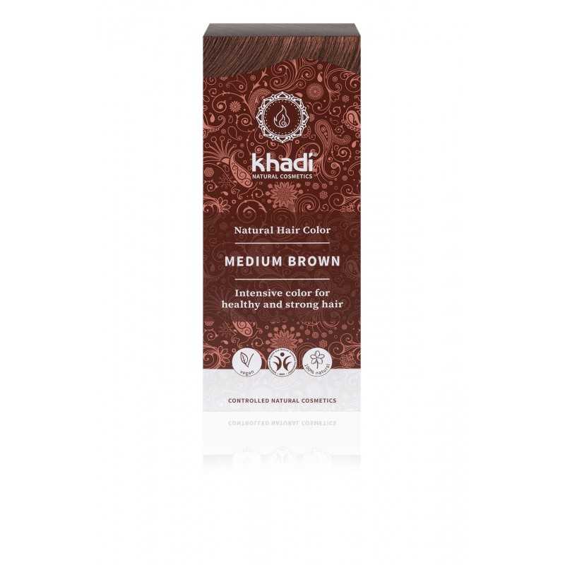 Khadi augu izcelsmes matu krāsa "Medium Brown", 100g