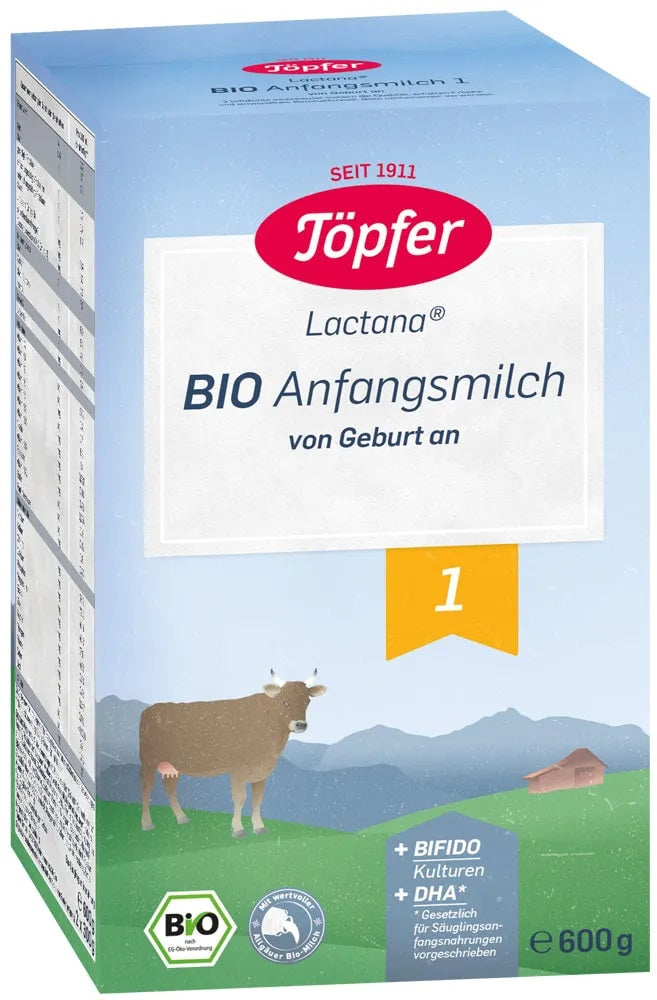 Topfer BIO Lactana 1 mākslīgais piena maisījums zīdaiņiem no dzimšanas, 600g