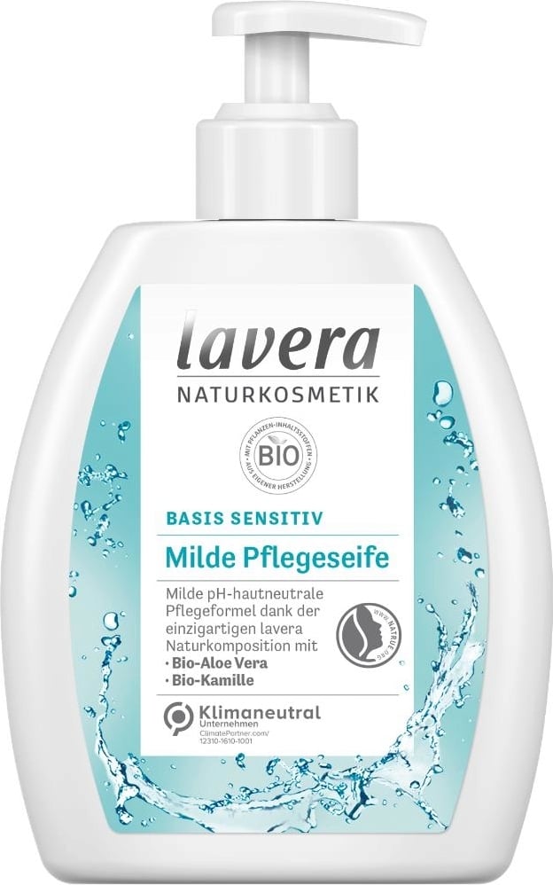 Lavera Basis Sensitiv šķidrās ziepes ar bio alveju un kumelīti, 250ml