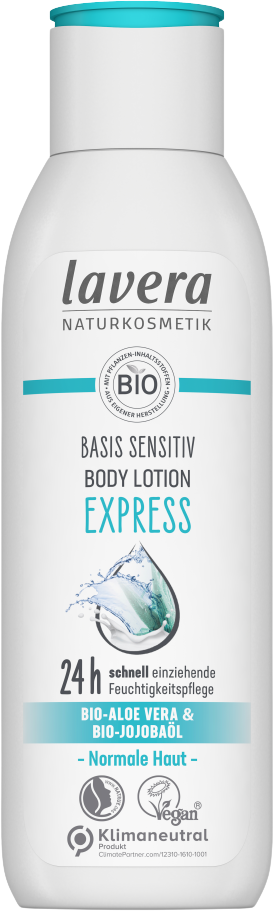 Lavera Basis Sensitiv ķermeņa losjons ar bio alveju un hohobas eļļu Express, 250ml
