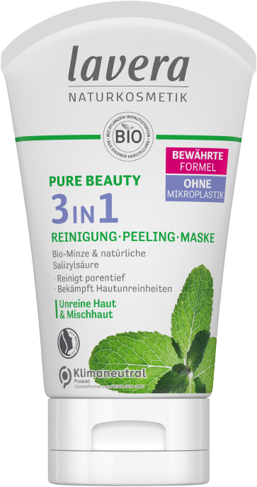 Lavera Pure Beauty attīrošs līdzeklis, skrubis un maska 3in1, 125ml