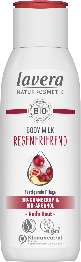 Lavera mīkstinošs ķermeņa pieniņš ar bio dzērvenēm un argāna eļļu, 200ml