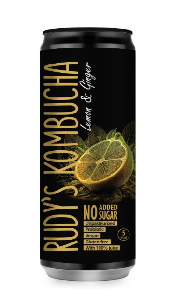 Rudy`s kombučas dzēriens Citrons & Ingvers, 330ml