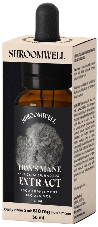 Shroomwell BIO uztura bagātinātājs Lion's Mane ekstrakts, 30ml