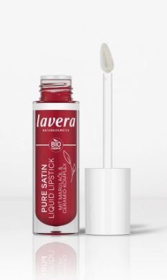 Lavera Pure Satin dabīga šķidrā lūpu krāsa ar satīna efektu, Poppy Red 01, 4ml