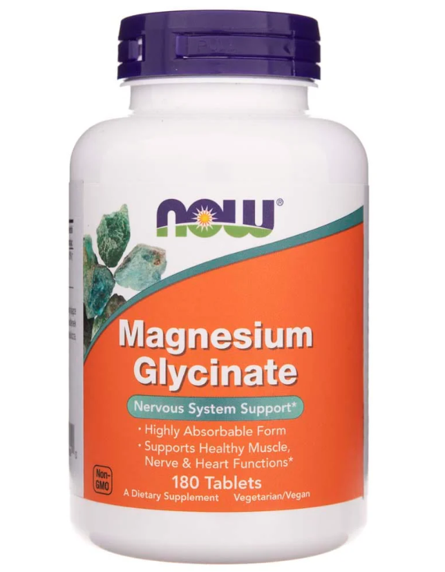 NOW Foods uztura bagātinātājs Magnijs bisglicināts (Magnesium Glycinate), 180 tabl.