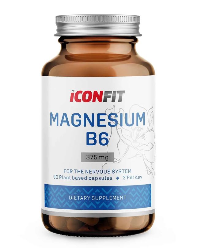 ICONFIT uztura bagātinātājs Magnijs ar vitamīnu B6, 90 kaps.