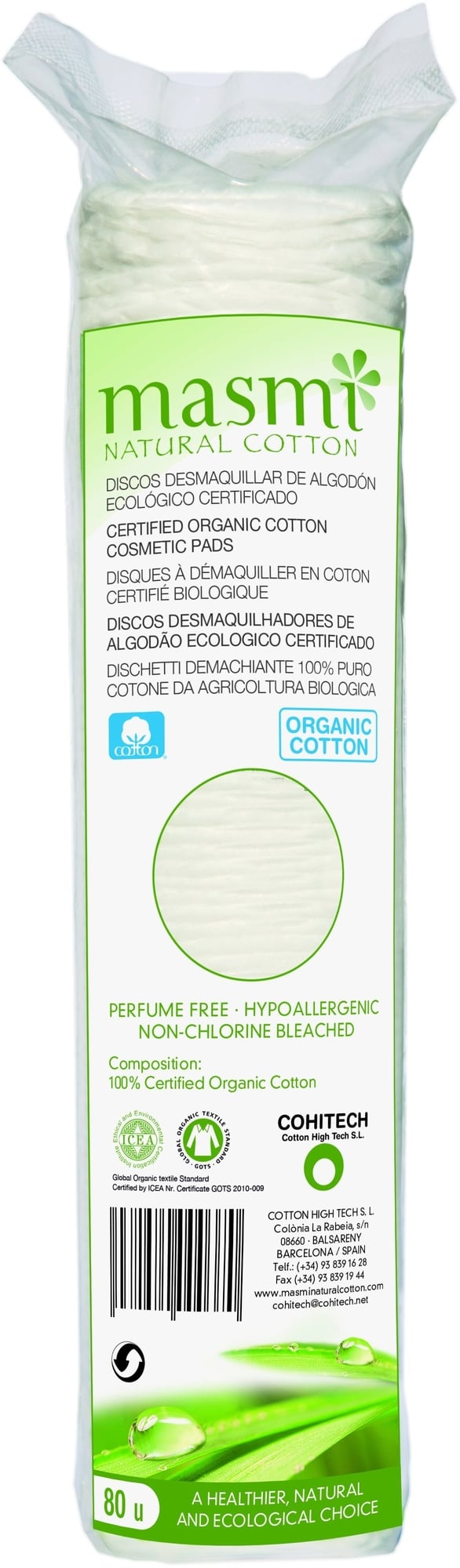 Masmi kokvilnas vates plāksnītes kosmētikas noņemšnai, 80gb