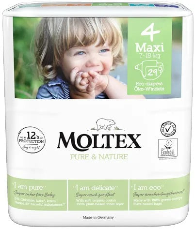 Moltex eko autiņbiksītes mazuļiem Maxi 7 - 14 kg, 29gb.