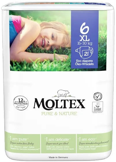 Moltex eko autiņbiksītes bērniem XL 16 - 30 kg, 21gb.