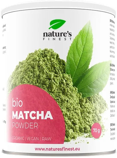 Nature's Finest BIO zaļās tējas mačas (matcha) pulveris, 70g