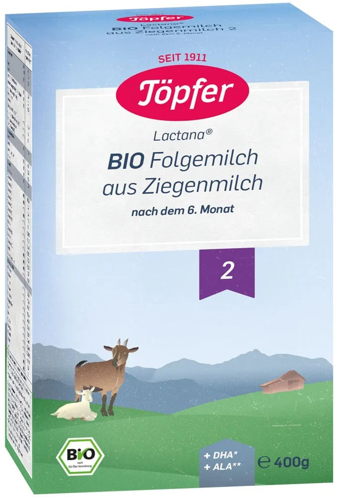 Topfer BIO Lactana 2 kazas piena maisījums mazuļiem no 6 mēnešu vecuma, 400g