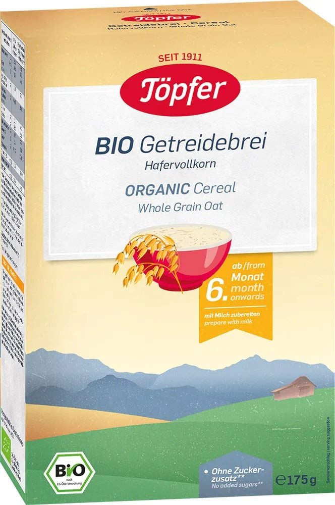 Topfer BIO auzu pārslu pilngraudu biezputra no 6. mēn., 175g