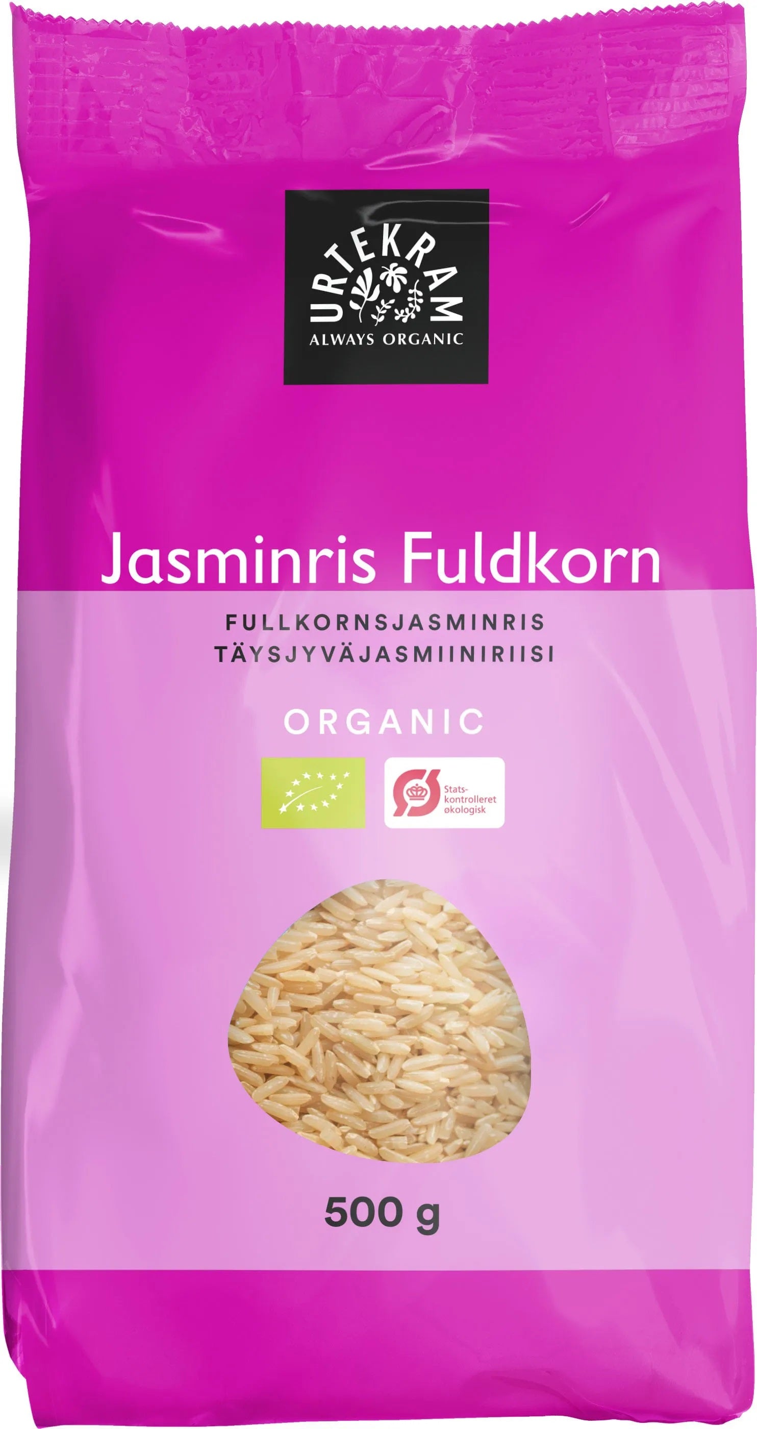 Urtekram Food BIO pilngraudu jasmīnu rīsi, 500g