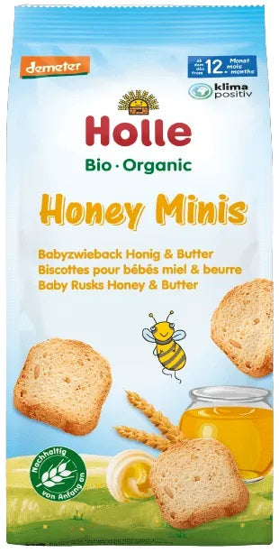 Holle BIO speltas mini sausiņi ar sviestu un medu zīdaiņiem 12 mēn., 100g